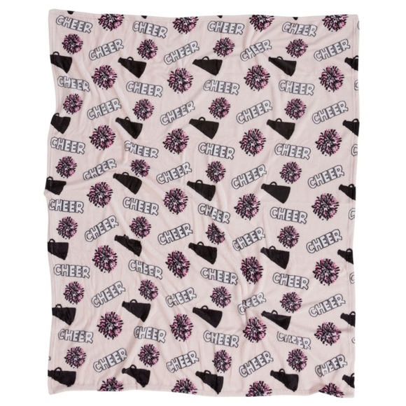 NWT CHEER π£ Pink/Pom Poms 50βx60β Plush Throw Blanket Cheerleading Sports - Picture 1 of 3